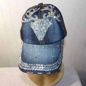 Bling Deer‎ Head Women Baseball Cap Rhinestone